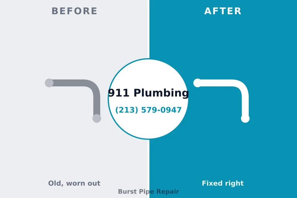 Before and after: plumbing repair Lone Grove, OK